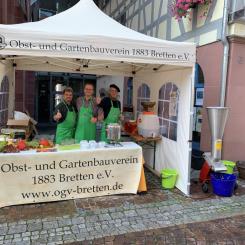 Bretten Wochenmarkt Erlebnismarkt Saftpressen 